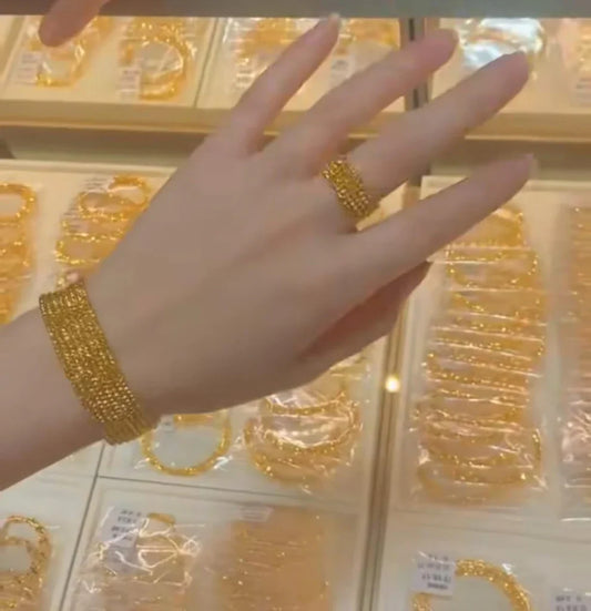 Adjustable Gold ring bracelet