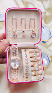 Crystal Rose Gold Jewelry Gift Set